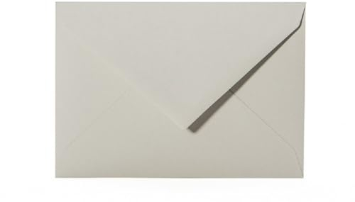 Paper24 50 Briefumschläge DIN C6 114x162 mm, nassklebend, für Einladungen, Grußkarten A6, für Hochzeit, Geburtstag in Grau