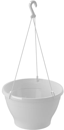 VERDENIA Melrose Pot de Fleurs à Suspendre, Design élégant et Durable, léger, intérieur et extérieur, résistant aux intempéries, diamètre : 26 cm, 26 x 26 x 60 cm, Blanc