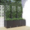 Mengtu Garden Planter with Trellis Black 120x40x136 cm Polypropylene, Garden Trough Planter with Panel Climbing Plant Holder for Patio Yard, Outdoor Entrance Balcony Raised Bed Flower Box