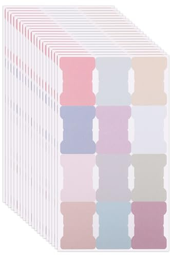 20 Sheets/240 Pieces Sticky Index Tabs, Double Sided Book Page Markers Tabs Blank Monthly Tabs Writable Sticky Notes Flags Self Adhesive Planner Stickers for Labeling (Morandi)
