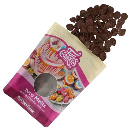 FunCakes Deco Melts Sabour Choco con Leche - Derrite brevemente en el microondas y vierte en cualquier forma deseada. Haz caramelos, piruletas y decora tartas, pasteles y cupcakes! - 250 g