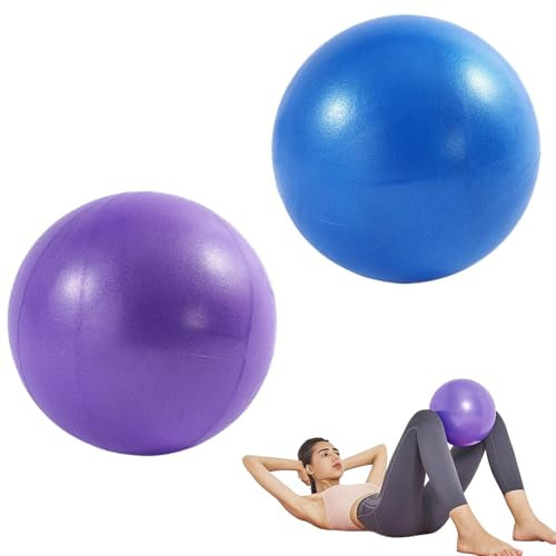 banjiabb 2 Stück 25cm Pilates Ball,Gymnastikball Klein,Gymnastikball,Yoga Ball,Pezziball,Pilates-Ball,Yogaball,Pilatesball,für Yoga, Pilates,Bauchtraining, Schultertherapie, Kernstärkung(lila, blau)