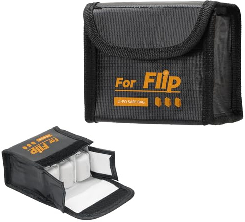 MotuTech - Bolsa a prueba de explosiones para batería Lipo para DJI Flip Drone Baterías, Para 3 baterías, Bolsa a prueba de explosiones