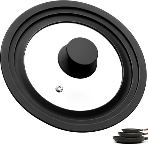 Coperchio Universale Silicone, Coperchio Padella 16 cm 18 cm 20 cm, Coperchi Pentole Padelle, Coperchi per Pentole in Vetro, Utensili da Cucina, con Bordo e Pomello in Silicone Resistente al Calore