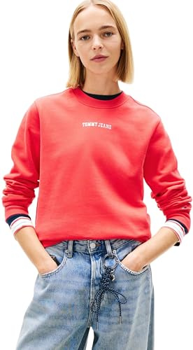 Tommy Jeans Tjw Reg ESS Logo 2 Crew Ext Dw0dw22362 Sudadera sin Botones Mujer (Pack de 1)