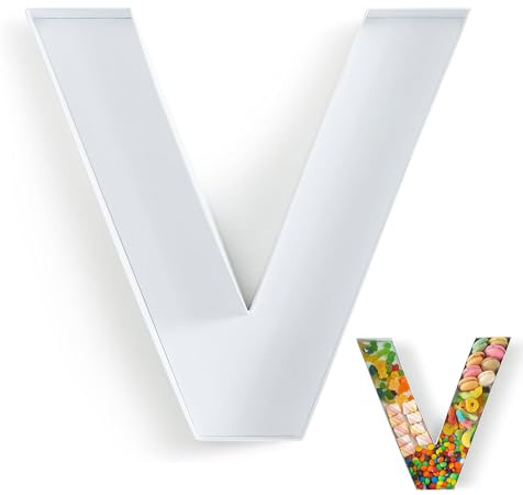 Hayaww Cartone Lettere Riempibile Scatola Riempibile Forma Lettera per Caramelle e Dolci per Compleanni e Matrimoni Decorativo Vassoio Festa Decorativo Contenitore per Caramelle e dolcetti (V)