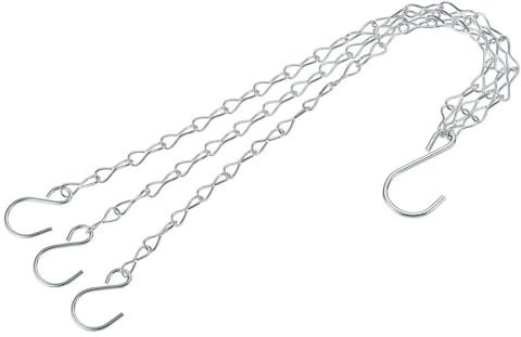 FUPOHUA Catene sospese 33 cm, Ganci di prolunga a S Regolabili, Supporto a 3 Punti, Argento, per lampadari, Lanterne e lampade a Sospensione