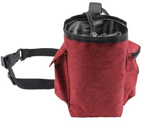 Bouldering - Borsa per gesso da arrampicata, con cintura in vita, chiusura a coulisse, organizer con tasca con cerniera per allenamento di ginnastica su pareti rocciose, per interni ed