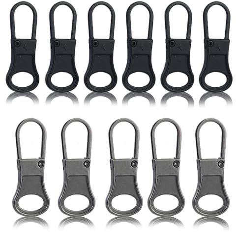 Lote de 11 cremalleras universales de metal para cierre de cremallera - Kit de reparación para ropa, maletas, mochilas