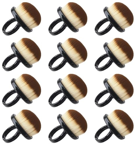Cepillo de limpieza de polvo de uñas, cerdas suaves, anillo para uñas de las manos, limpieza de uñas de los pies, cepillo para polvo de uñas, herramientas para manicura y pedicura (negro, 12 paquetes)