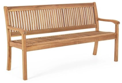 milani home Panchina Legno Acacia Panca 3 Posti Resistente Arredo Esterno Giardino Ac805012