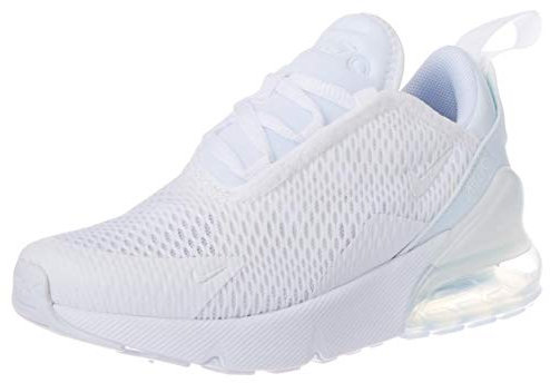 Nike Air Max 270 Boy's Running Shoes, White/White/Mtlc Silver, 13.5 Child UK (32 EU)