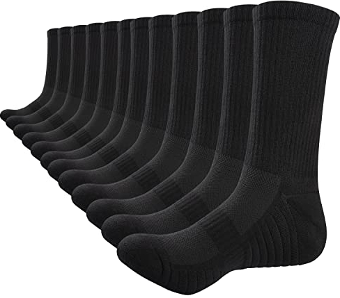 TANSTC Sneaker Socken Herren Damen Baumwolle Laufsocken Atmungsaktiv Weich Lange Warm rutschfest Sportsocken Schwarz Weiß Grau 6 Paar 43-46 39-42 35-38 47-50 Wandersocken
