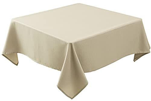 Textured Square Tablecloth-Fabric Spillproof Table Cloths-Natural 70x70
