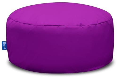 Bruni Pouf Sittpall M i lila – rund sittpuff, inomhus och utomhus som fotpall, yogasittkudde, meditationskudde, tillverkad i Tyskland