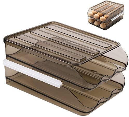 Eier Aufbewahrung Kühlschrank - Eierhalter kühlschrank Eierbox Eierbehälter für Kühlschrank eierhalter Schubladentyp Eierbehälter Stapelbar Eieraufbewahrungsboxen für 36 Doppelschicht Hohe Kapazität