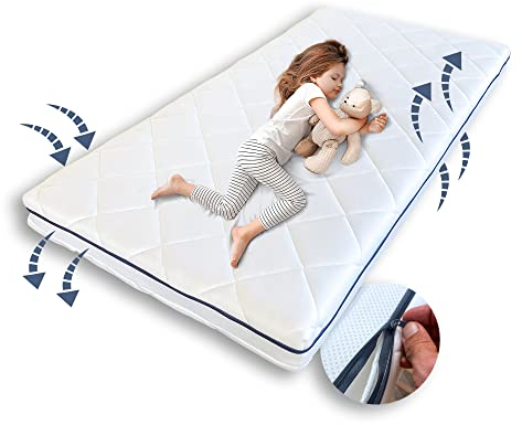Kindermatratze »AERO PLUS mit einem Klimavlies « 10 cm hoch, mit Spannpettlaken, Babymatratze 60x120 I 70x140 I 80x160 I 80x180 I 90x200 für Babybett oder Kinderbett 160 x 80 Körpergewicht bis 60kg