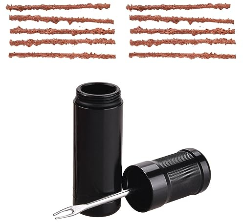 JOCXZI 11-teiliges Reparaturset für schlauchlose Reifen für Straßen- und MTB-Fahrräder, tragbares Werkzeug für die schnelle Reparatur – inklusive 10 Gummistreifen und Pannenreibahle