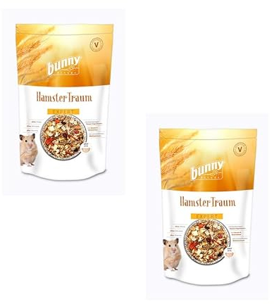 Bunny HamsterTraum Expert | Doppelpack | 2 x 500 g | Alleinfuttermittel für Hamster | Ohne Pellets, ohne Extrudate, Plus Vitamine | Mit schmackhaften Mehlwürmern und Sesam