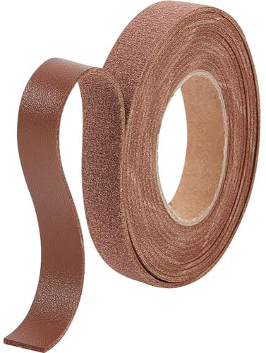 GORGECRAFT 12.5mm Wide Flat Cord 200cm Litchi Grain Leather Strips 1.7mm Thick Imitation Leather Strap Threads Rope for DIY Crafts Belt Bracelets Jewelry Making Tooling Workshop, Saddle Brown