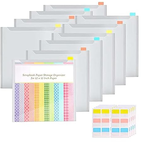 Reapyyt 1 Kit mit 60 Selbstklebenden Registerreitern, 10er-Pack Kunststoff-Aufbewahrungsbeutel für Papier, Geeignet für die Aufbewahrung Von Papierakten