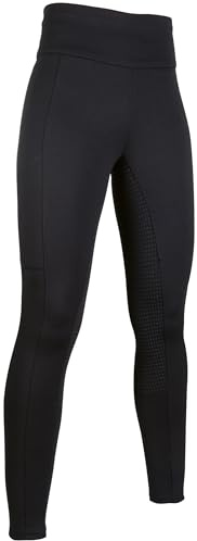 HKM Unisex Kinder Cosy Style Silikon-Vollbesatz Leggings, Schwarz, 6-7 Jahre