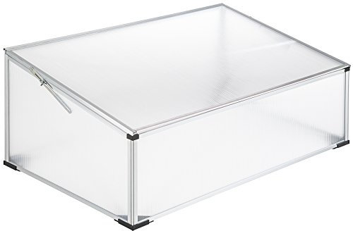 TecTake® Mini Serre de Jardin Châssis en Aluminium Plaques Alvéolaires pour Potager Exterieur, Serre de Jardin pour Hivernage et semis Jardinage 102 x 61 x 41/31 cm