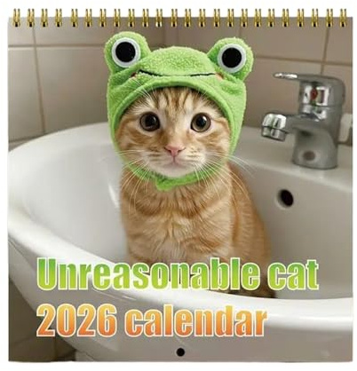Lindo calendario de gatos 2026, 2026, planificador de pared, planificador para vacaciones, adultos, oficina, , niños, Navidad, Halloween