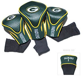 Team Golf NFL Green Bay Packers Contour Golf Club Headcovers (3 Count) Numbered 1, 3, & X, Fits Oversized Drivers, Utility, Rescue & Fairway Clubs, Velour lined for Extra Club Protection