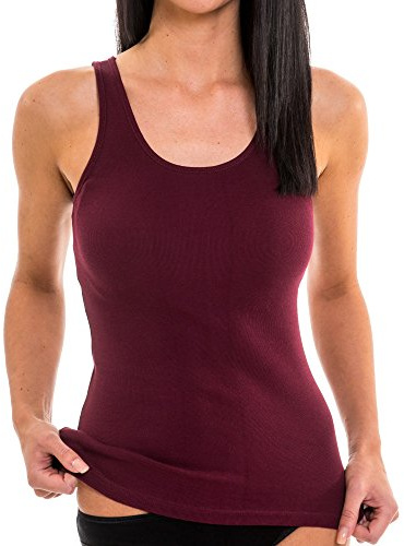 HERMKO 1310 Damen Unterhemd aus Reiner Bio-Baumwolle, Farbe:Bordeaux, Größe:36/38 (S)