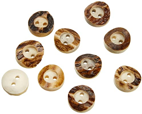 Schnabel-Schmuck Knöpfe, Natur Pur, ca. 13 mm Durchmesser