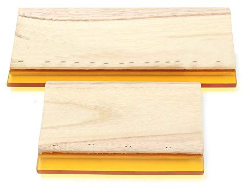 Screen Printing Squeegee,2 Size 9.4/6.3 Inch Wooden Handle Screen Ink Scraper Silk Screen Squeegee for DIY Art Craft