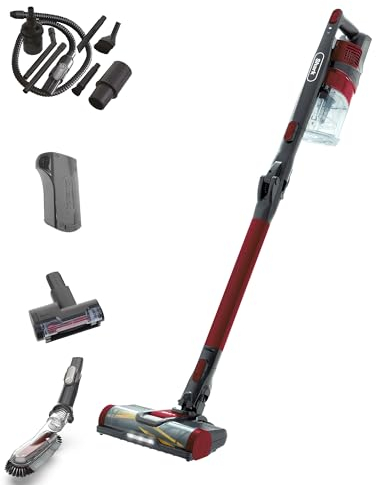 Shark Cordless Stick Vacuum Cleaner, Anti Hair Wrap, 40 Minute Run Time Battery, Flexible Vacuum Cleaner with Car Kit, Pet Tool, Crevice & Upholstery Tools, Red, IZ202UKTSB