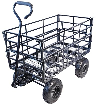 Wagon Cart - Carro de jardín para transportar leña sin esfuerzo con movilidad mejorada