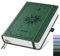 EMSHOI Notizbuch A5 Liniert, Dickes Notizblock, 320 Nummerierten Seiten, Hardcover Leder Notizbuch zum Schreiben, 100gsm Liniert Papier für Frauen Männer Büro Schule Tagebuch, 14.5 x 21cm - Dunkelgrün