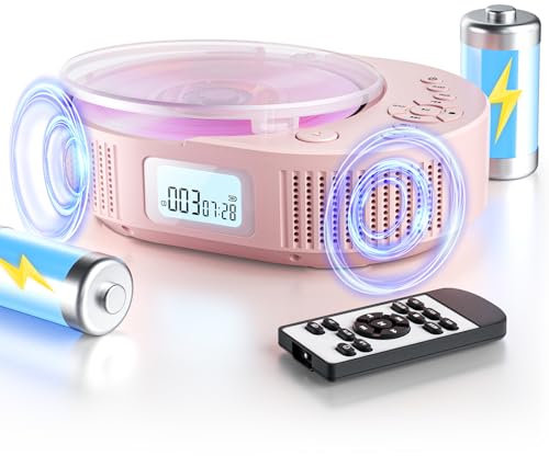 Arafuna Portable CD Player with Bluetooth build in Speaker, Upgraded Boombox with Remote Control, Ideal for Car/Home FM Radio, AUX/USB/Headphone Jack Supported