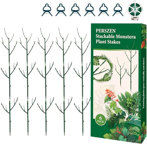 PERSZEN Monstera Lot de 15 supports pour plantes d'intérieur pour plantes grimpantes, bâtons de support pour plantes en pot, philodendron, vigne