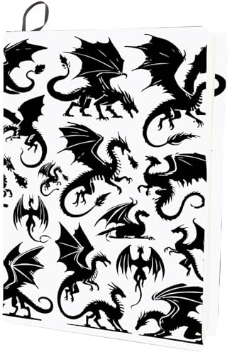 CRASPIRE Funda Elástica para Libro Dinosaurios Color Negro Reutilizable Lavable Nailon para Halloween Ideal Libros Tapa Dura 9 x 11 Pulgada Aula