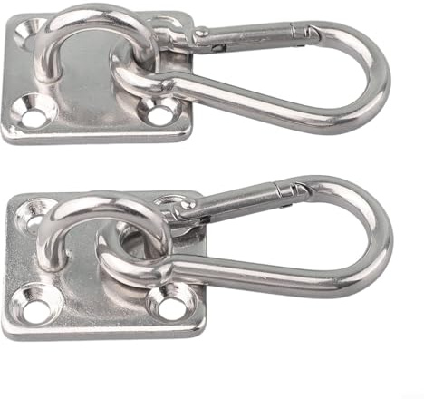 Bulevisiter Kit de crochet de suspension robuste en acier inoxydable pour chaise balançoire et balançoire, ensemble de support de plafond avec vis, quincaillerie pour meubles de jardin et patio – 2