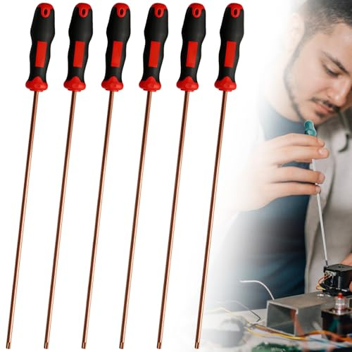 Juego de destornilladores Torx extralargos de 6 piezas, destornilladores magnéticos, longitud de la hoja de 300 mm, juego de destornilladores profesionales, T10, T15, T20, T25, T27, T30