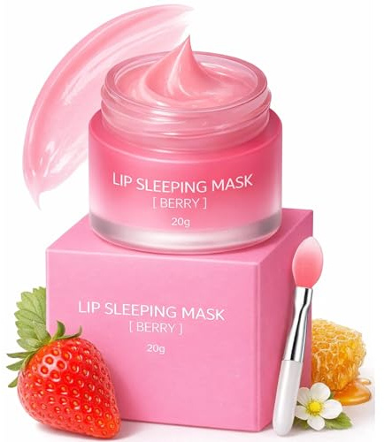 Lip Sleeping Mask - Lip Mask Overnight - Lip Sleep Mask Overnight Lip Skincare Lip Oils - Moisturiser For Dry Chapped Peeling Cracked, Fades Lips Lines Brighten Lip Color, Repair Dead Skin