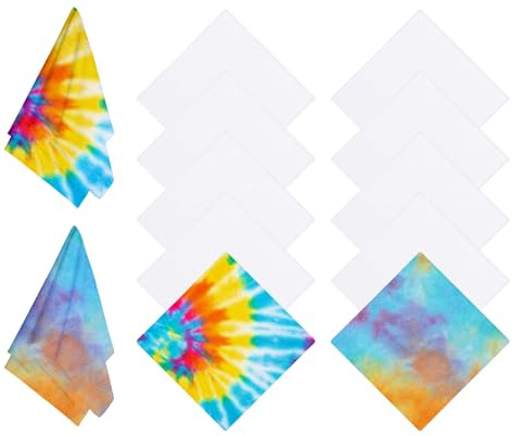 YELARXI Bandanas for Tie Dye, Cotton Bandanas Plain Handkerchiefs Head Wrap | Pre-Cut Fabric Squares for Tie Dye Party