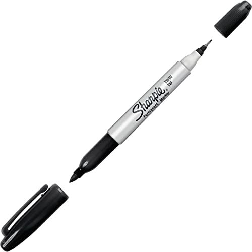 Sharpie Twin-Tip Permanent Marker, Bullet and Ultra Fine Point, Black (32201)