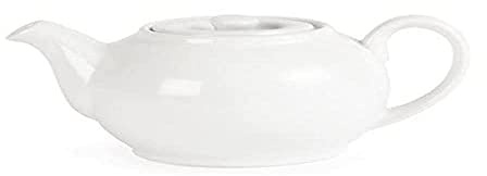 Olympia Porcelain Teapots 426ml 15oz White, 4-Pack | Fully-vitrified glaze prevents scratches and cracking, whilst rolled edges resist chipping during fast-paced service.