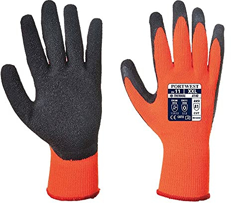 Portwest Gant Thermique Enduit Latex, Couleur: Orange, Taille: L, A140ORBL