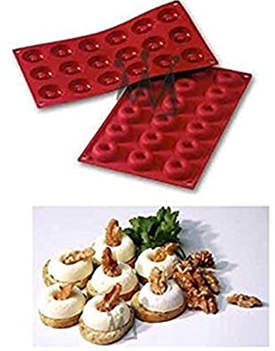 Silikomart | SF010 Stampo in Silicone per Monoporzioni SAVARIN, Antiaderente, 18 cavità, Confezione da 1 Stampo per Dolci, Ø 41 h 12 mm, Made in Italy