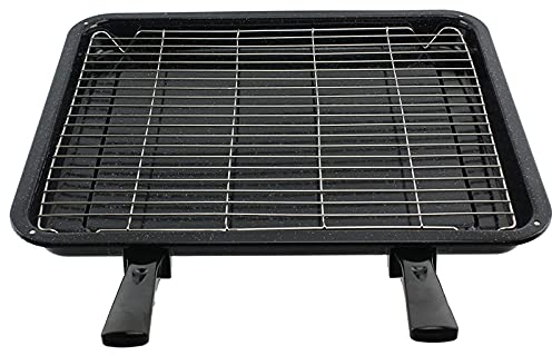 SPARES2GO Extra Large Grill Pan, Rack & Dual Detachable Handles for Sterling Oven Cookers
