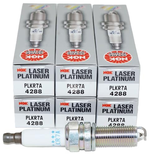 NGK 4288 Laser Platinum Spark Plugs PLKR7A Compatible with Select Mercedes-Benz, Dodge & Freightliner Sprinter V6 Applications (6 Pack)