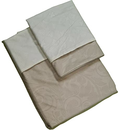 Bee Set copripiumino double face con zip 250X205 cm con 2 federe cuscino 50X80 in microfibra stampata-panna-caffe'