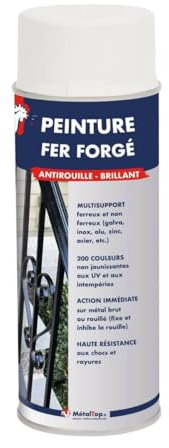 Metaltop - Peinture Fer Forge - Gris clair - RAL 7035 - Bombe 400mL